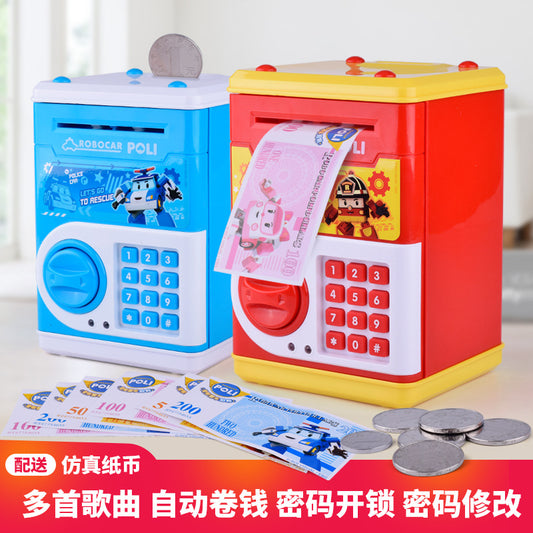 safe, toy, children's cartoon code money bank, automatic open-door money bank