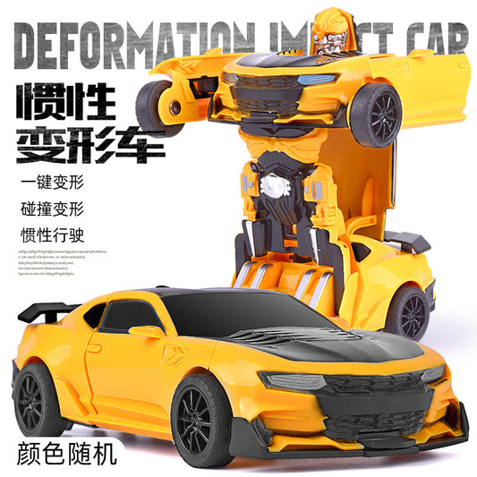 heya Children's King Kong one-button deformation toy robot stunt car inertia deformation car collision deformation toy car