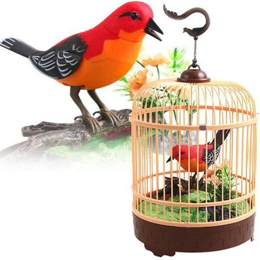 Singing & Chirping Bird Toy in Cage | Realistic Sounds & Movements | Sound Activated