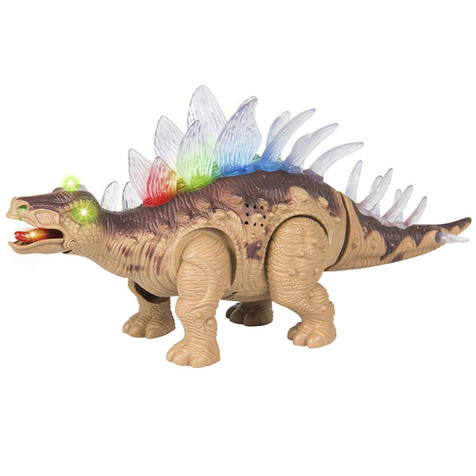 Kids Toy Walking Dinosaur Stegosaurus Toy Figure Lights & Sounds, Real Movement