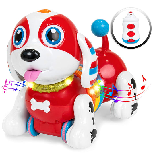 Kids Interactive Dancing RC Robotic Toy Dog w/ Music, Lights, Catchphrases, Touch Responsive