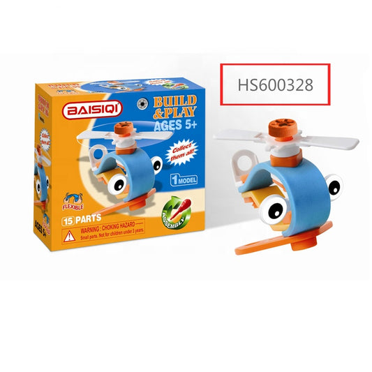 HS600328, Yawltoys, New Arrival Flexible Plastic Airplane block for kids DIY