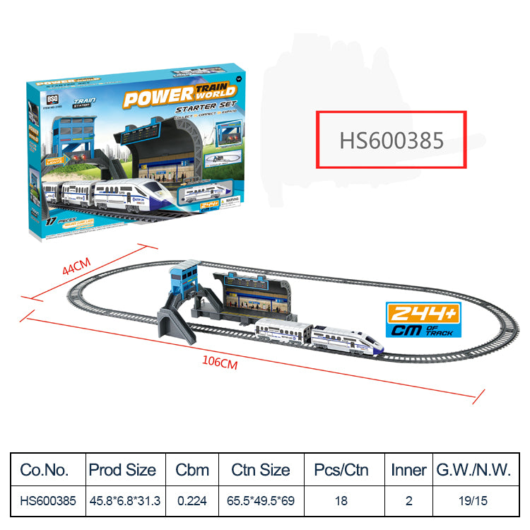 HS600385, Yawltoys, Wholesale electric train set toy DIY block for kids