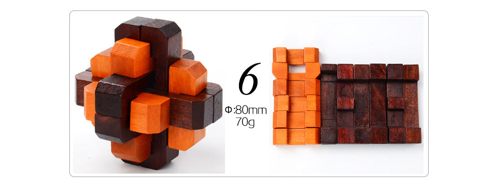 Kong Ming Luban Lock Chinese Traditional Toy Unique 3D Wooden Puzzles Classical Intellectual Wooden Cube Educational Toy gift