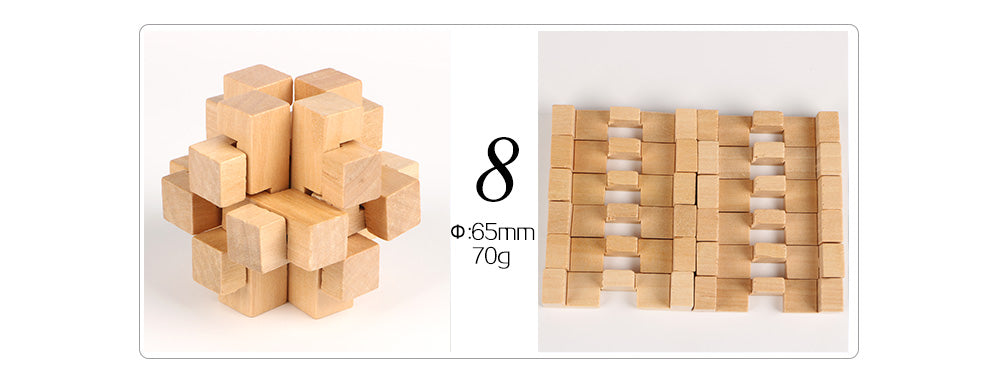 Kong Ming Luban Lock Chinese Traditional Toy Unique 3D Wooden Puzzles Classical Intellectual Wooden Cube Educational Toy gift